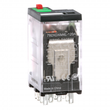 Schneider Electric 792XDXM4L-120A - Relay, General Purpose Relays, 4PDT, LED clear c