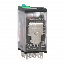 Schneider Electric 792XDXM4L-24D - Relay, General Purpose Relays, 4PDT, LED clear c
