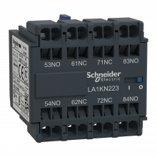 Schneider Electric LA1KN403 - Auxiliary contact block, TeSys K, 4NO, front mou