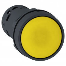 Schneider Electric XB7NA81 - Push button, Harmony XB7, round yellow flush, 22