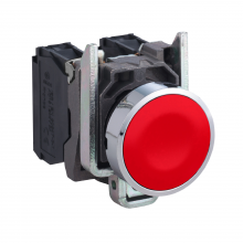 Schneider Electric XB4BA45 - Push button, Harmony XB4, metal, flush, red, 22m