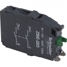 Schneider Electric ZBE203 - Double contact block, Harmony XB4, silver alloy,