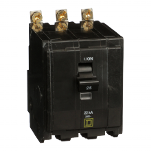 Schneider Electric QOB325VH - Mini circuit breaker, QO, 25A, 3 pole, 120/240VA