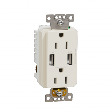 Schneider Electric SQR55141LA - USB charger + socket-outlet, X Series, 15A socke