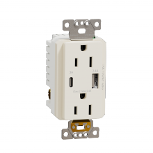 Schneider Electric SQR55153LA - USB charger + socket-outlet, X Series, 15A socke