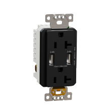 Schneider Electric SQR55241BK - USB charger + socket-outlet, X Series, 20A socke