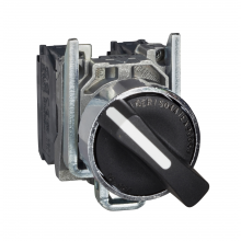 Schneider Electric XB4BD41 - Selector switch, Harmony XB4, metal, black, 22mm
