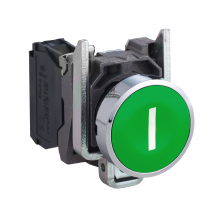 Schneider Electric XB4BA3311 - Push button, metal, Harmony XB4, flush, green, 2