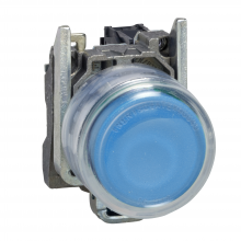 Schneider Electric XB4BP61 - Push button, Harmony XB4, metal, projecting, blu