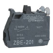 Schneider Electric ZBE1016P - Single contact block, Harmony XB4, silver alloy,