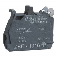 Schneider Electric ZBE1016 - Single contact block, Harmony XB4, silver alloy,