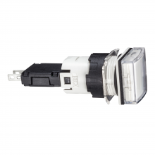 Schneider Electric XB6CV1BB - Complete pilot light, Harmony XB6, square white,