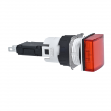 Schneider Electric XB6CV4BB - Complete pilot light, Harmony XB6, square red, p