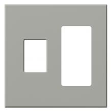 Lutron Electronics VWP-2CR-GR - VAREO WALLPLATE 2GNG CONT/RCPT GRAY