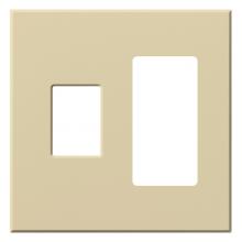 Lutron Electronics VWP-2CR-IV - VAREO WALLPLATE 2GNG CONT/RCPT IVORY
