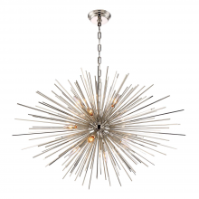 ZEEV Lighting CD10157-12-PN - 12-Light 35&#34; Unique Polished Nickel Square Stem Sputnik