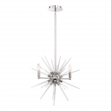 ZEEV Lighting CD10178-4-CH - Pulsar 20&#34; 4-Light, Glass Spiked Sputnik in Polished Chrome