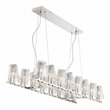 ZEEV Lighting CD10185-16-CH - 16-Light 44&#34; Linear Glass Chandelier