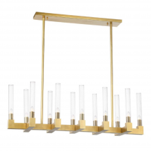 ZEEV Lighting CD10275-12-AGB - 12-Light 40&#34; Arm Styled Linear Aged Brass Chandelier