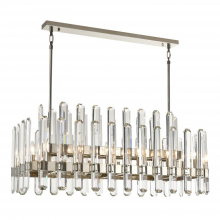 ZEEV Lighting CD10333-14-PN - 14-Light 48&#34; 2-Tier Polished Nickel Rectangular Crystal Chandelier