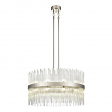 ZEEV Lighting CD10384-22-PN - 22-Light 32&#34; Sleek Polished Nickel Banded Crystal Drum Chandelier