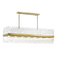 ZEEV Lighting CD10517-36-P-AGB - 36-Light 60&#34; Sleek Aged Brass Banded Oversized Crystal Chandelier