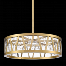 ZEEV Lighting P11519-LED-AGB - LED 3CCT 30&#34; Thick Engraved Crystals Aged Brass Drum Pendant Light