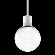 ZEEV Lighting P11702-LED-MW-G11 - 8&#34; LED 3CCT Clear Globe Glass Pendant Light and Matte White Metal Finish