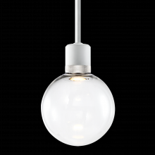 ZEEV Lighting P11702-LED-MW-K-PN-G11 - 8&#34; LED 3CCT Clear Globe Glass Pendant Light and Matte White with Nickel Metal Finish