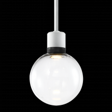 ZEEV Lighting P11702-LED-MW-K-SBB-G11 - 8&#34; LED 3CCT Clear Globe Glass Pendant Light and Matte White with Black Metal Finish