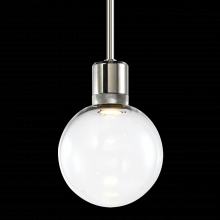 ZEEV Lighting P11703-LED-PN-G11 - 8&#34; LED 3CCT Clear Globe Glass Pendant Light and Polished Nickel Metal Finish