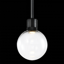 ZEEV Lighting P11704-LED-SBB-G11 - 8&#34; LED 3CCT Clear Globe Glass Pendant Light and Satin Brushed Black Metal Finish