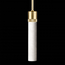 ZEEV Lighting P11705-E26-AGB-G9 - 3&#34; E26 Cylindrical Pendant Light, 12&#34; Spanish Alabaster and Aged Brass Finish