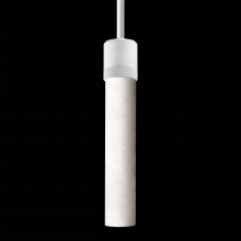 ZEEV Lighting P11706-E26-MW-G9 - 3&#34; E26 Cylindrical Pendant Light, 12&#34; Spanish Alabaster and Matte White Finish
