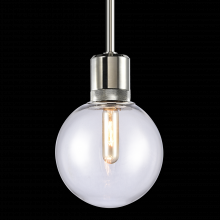 ZEEV Lighting P11707-E26-PN-G11 - 8&#34; E26 Clear Globe Glass Pendant Light and Polished Nickel Metal Finish