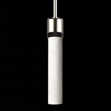 ZEEV Lighting P11707-E26-PN-K-SBB-G9 - 3&#34; E26 Cylindrical Pendant Light, 12&#34; Spanish Alabaster and Polished Nickel with Black Finis