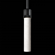 ZEEV Lighting P11708-E26-SBB-G9 - 3&#34; E26 Cylindrical Pendant Light, 12&#34; Spanish Alabaster and Satin Brushed Black Finish