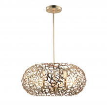 ZEEV Lighting P30039-6-SG - 6-Light 18&#34; Organic Matte Gold Oval Shade Pendant Light