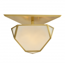 ZEEV Lighting SF50010-3-AGB - 3-Light 21&#34; Architectural Glass Aged Brass Semi-Flush Mount