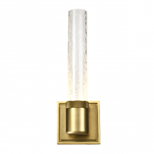 ZEEV Lighting WS11709-LED-1-AGB-G5 - LED 3CCT Vertical Wall Sconce, 12&#34; Crackled Glass and Aged Brass Finish