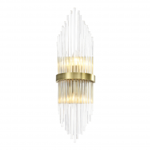 ZEEV Lighting WS70048-2-AGB - 2-Light 24&#34; Sleek Aged Brass Banded Vertical Crystal Wall Sconce