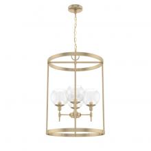 Hunter 19751 - Hunter Xidane Alturas Gold with Clear Glass 4 Light Pendant Ceiling Light Fixture