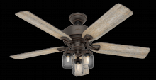 Hunter 50235 - Hunter 52 inch Devon Park Onyx Bengal Ceiling Fan with LED Light Kit and Handheld Remote