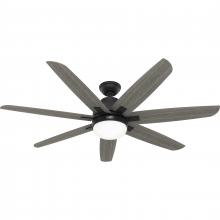 Hunter 51566 - Hunter 60 inch Wilder Matte Black Ceiling Fan with LED Light Kit and Wall Control