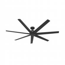 Hunter 51592 - Hunter 72 inch Downtown Matte Black Damp Rated Ceiling Fan and Wall Control