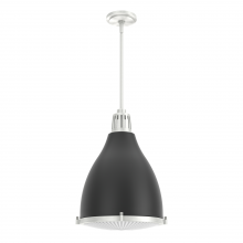 Hunter 19212 - Hunter Bluff View Flat Matte Black and Brushed Nickel with Clear Holophane Glass 3 Light Pendant Cei