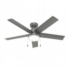 Hunter 51682 - Hunter 52 inch Sea Point Matte Silver WeatherMax Indoor / Outdoor Ceiling Fan with LED Light Kit and