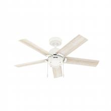 Hunter 51708 - Hunter 44 inch Erling Matte White Ceiling Fan with LED Light Kit and Pull Chain