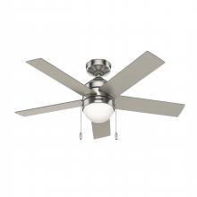 Hunter 51358 - Hunter 44 inch Rogers Brushed Nickel Ceiling Fan with LED Light Kit and Pull Chain
