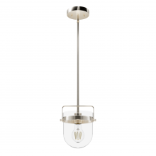Hunter 19839 - Hunter Karloff Brushed Nickel with Clear Glass 1 Light Pendant Ceiling Light Fixture